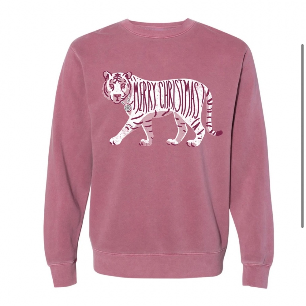 Brand New Living Fully Holiday Collection Candy Cane Tiger Sweatshirt
